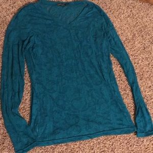 Turquoise Burnout long sleeve shirt